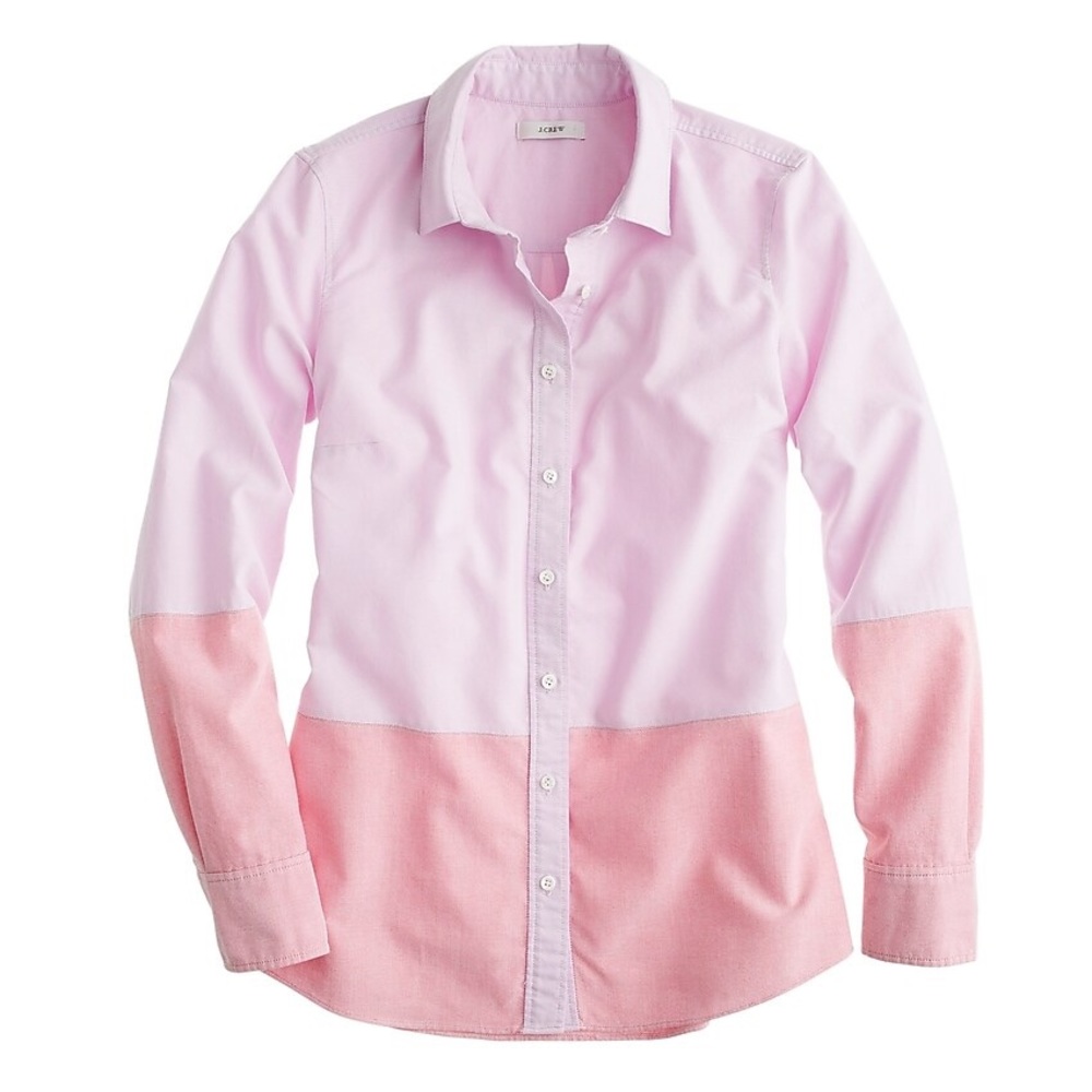 J. Crew Boy Shirt in Colorblock Oxford